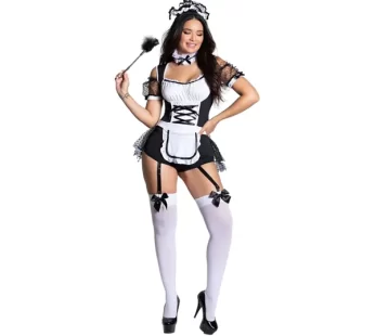 For Dreams Jartiyerli Konsept Hizmetçi Kostümü 8257