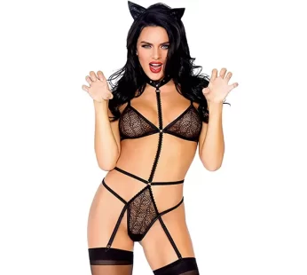 For Dreams Jartiyerli Fantezi Kedi Kız Kostümü 8262