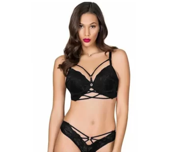 Le Jardin 5025 Katty Şeritli Dantelli Push Up Destekli Sütyen Takımı
