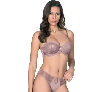 Le Jardin 5105 Daine Destekli Balenli Brode Kaplı Silikonlu Sütyen Takımı