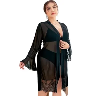 Nightlight 3430 Tül Büyük Beden Sabahlık Takımı