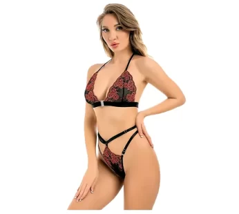 Nightlight 3588 Çiçekli Fantezi Sütyen Külot Takım