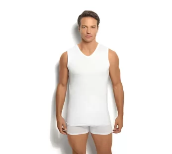 Jiber Penye Sıfır Kol V Yaka Atlet 123 (6 Adet)