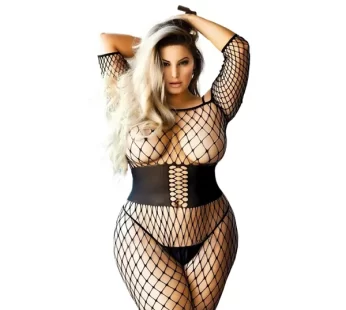 Vivaldy Fileli Büyük Beden Fantezi Vücut Çorabı 3635