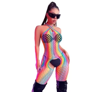 Vivaldy Gökkuşağı Rengarenk Fantezi Vücut Çorabı 4590