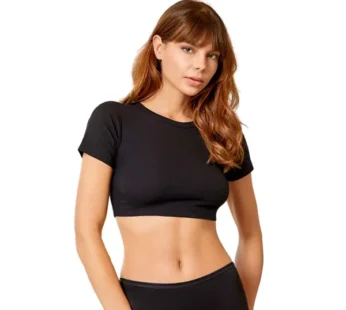 Berrak Kadın Siyah Kısa Kol Krop 2022 (5’lı Paket)