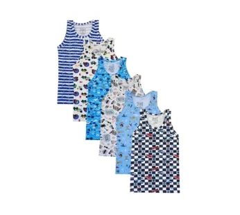 Tutku Erkek Çocuk Elestan Empirme Desenli Atlet 0256 (6 Adet)