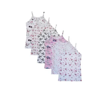 Tutku Kız Çocuk Elastan Empirme İp Askılı Desenli Atlet 0850 (6 Adet)